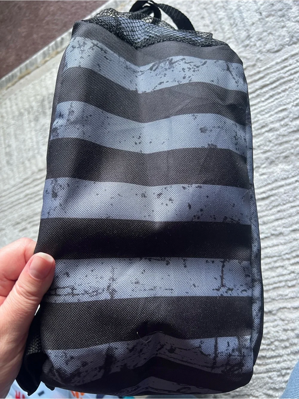 Men's Affliction Black and Gray Striped Travel Cooler Backpack